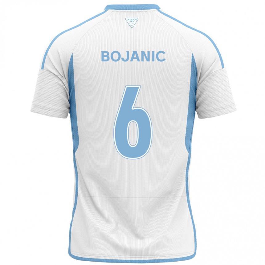 Kids Football Darijan Bojanic #6 White Blue Away Jersey 2024/25 T-Shirt