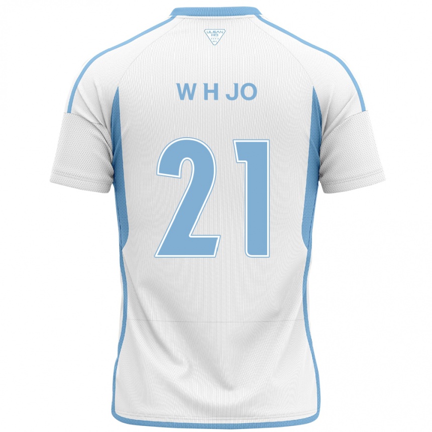 Kids Football Hyeon-Woo Jo #21 White Blue Away Jersey 2024/25 T-Shirt