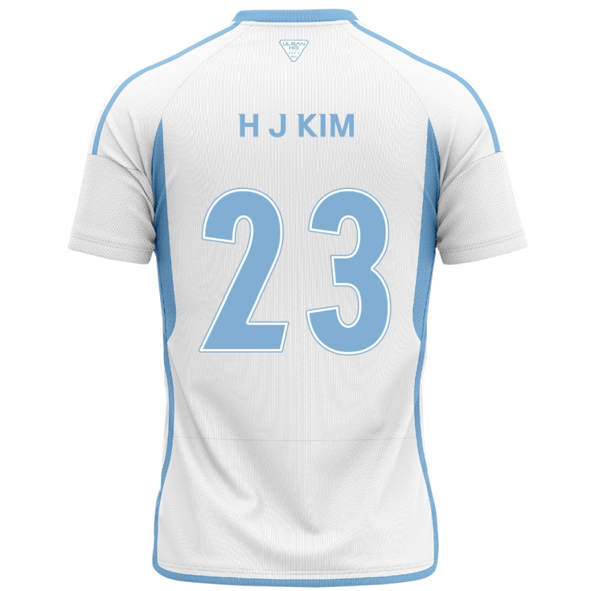 Kids Football Ju-Hwan Kim #23 White Blue Away Jersey 2024/25 T-Shirt