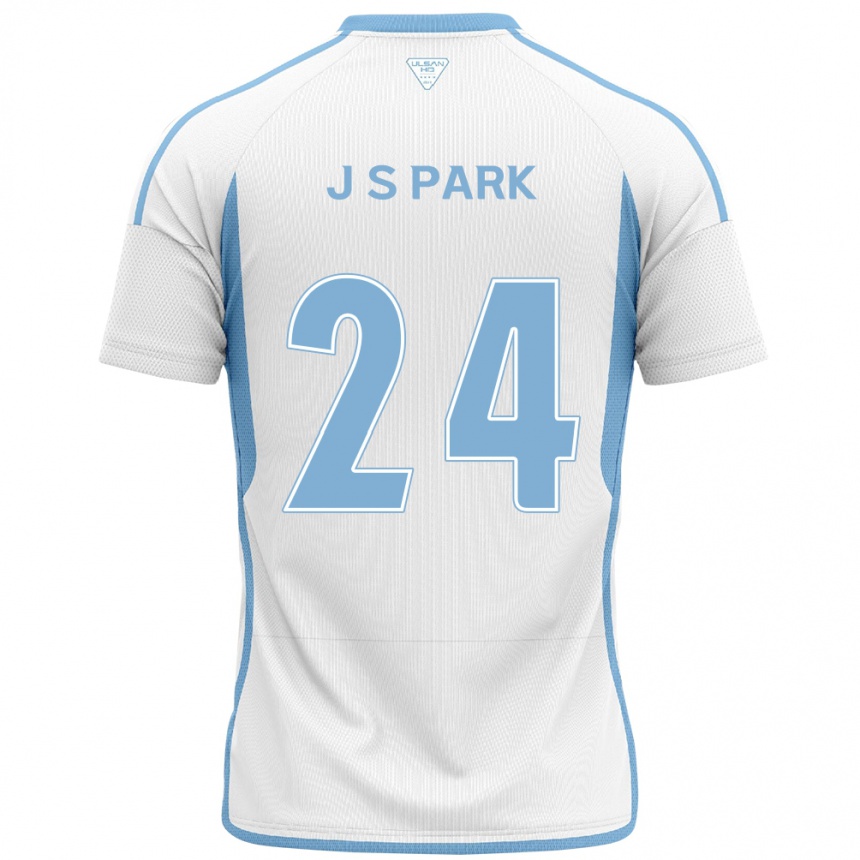 Kids Football Sang-Jun Park #24 White Blue Away Jersey 2024/25 T-Shirt