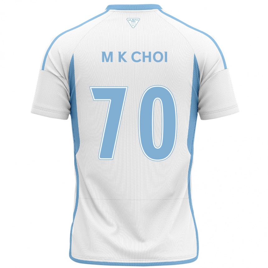 Kids Football Kang-Min Choi #70 White Blue Away Jersey 2024/25 T-Shirt