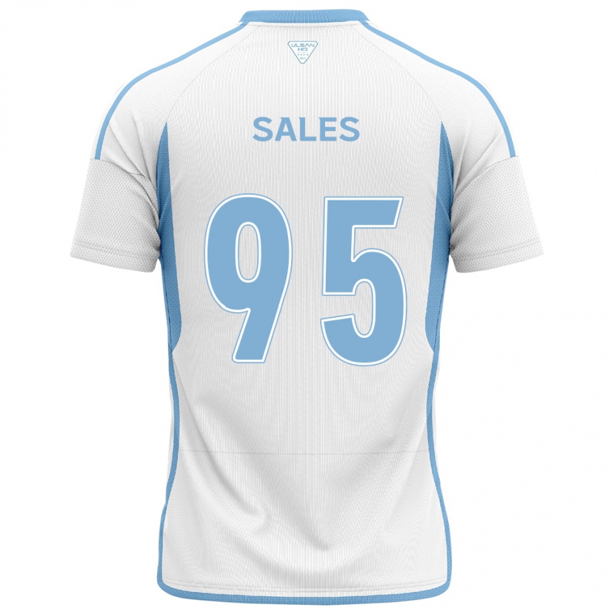 Kids Football Matheus Sales #95 White Blue Away Jersey 2024/25 T-Shirt