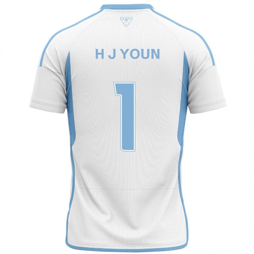 Kids Football Je-Hun Youn #1 White Blue Away Jersey 2024/25 T-Shirt