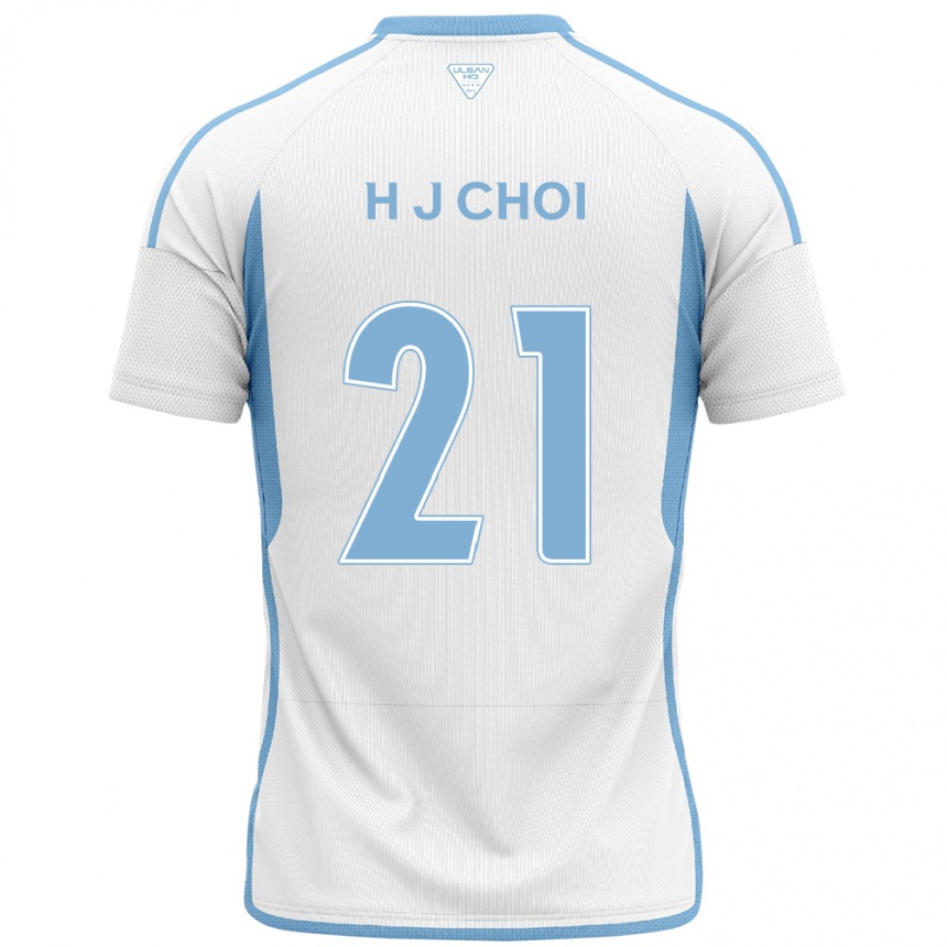 Kids Football Ju-Ho Choi #21 White Blue Away Jersey 2024/25 T-Shirt