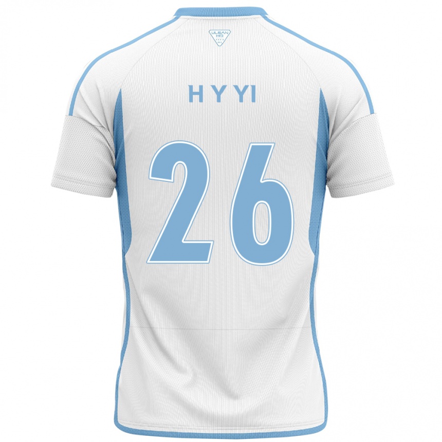 Kids Football Yong-Hyeon Yi #26 White Blue Away Jersey 2024/25 T-Shirt