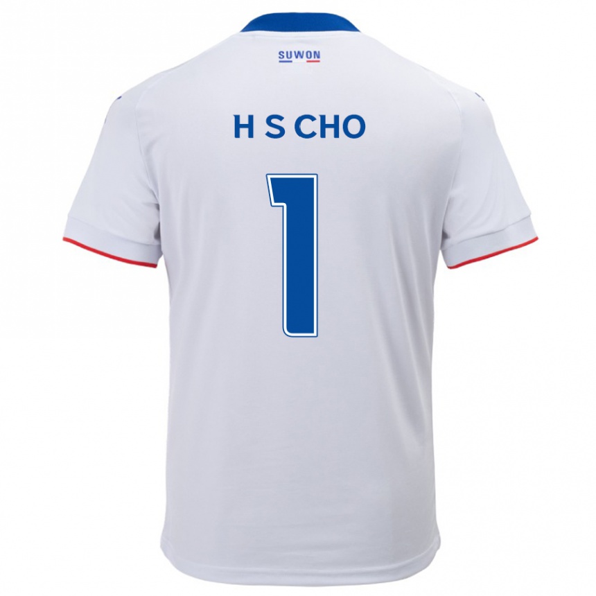 Kids Football Sung-Hoon Cho #1 White Blue Away Jersey 2024/25 T-Shirt