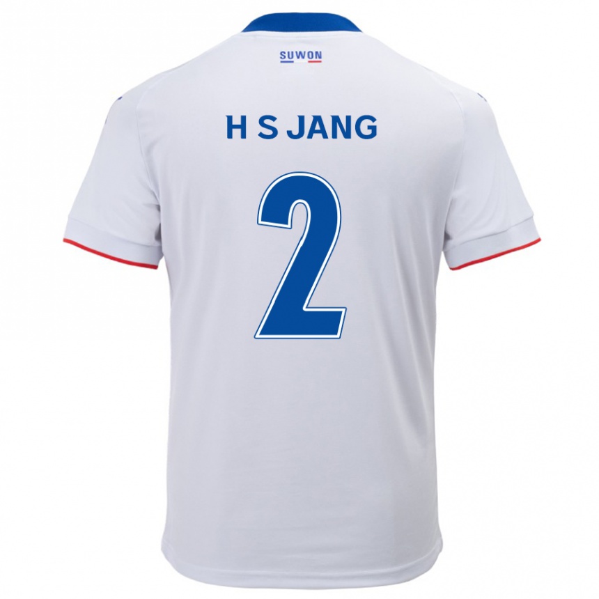 Kids Football Seok-Hwan Jang #2 White Blue Away Jersey 2024/25 T-Shirt