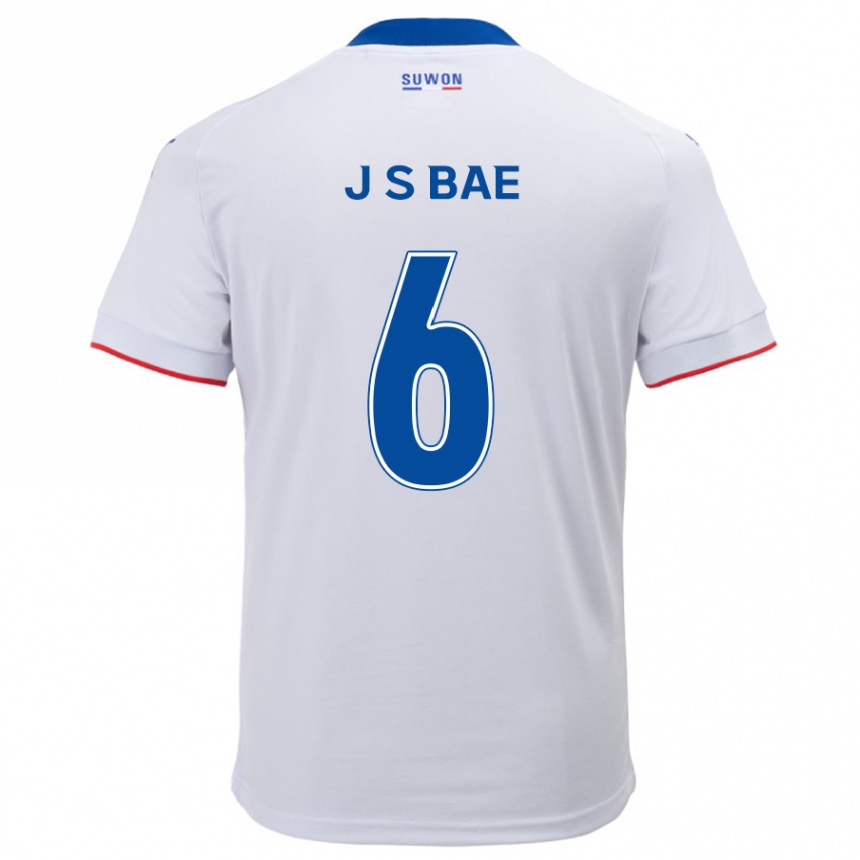 Kids Football Seo-Joon Bae #6 White Blue Away Jersey 2024/25 T-Shirt