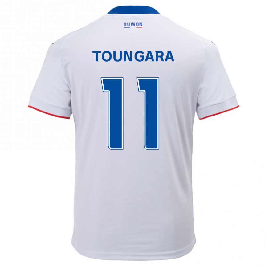 Kids Football Aboubacar Toungara #11 White Blue Away Jersey 2024/25 T-Shirt