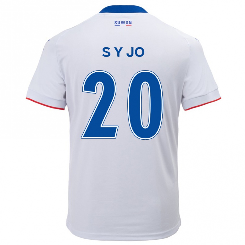 Kids Football Yun-Seong Jo #20 White Blue Away Jersey 2024/25 T-Shirt