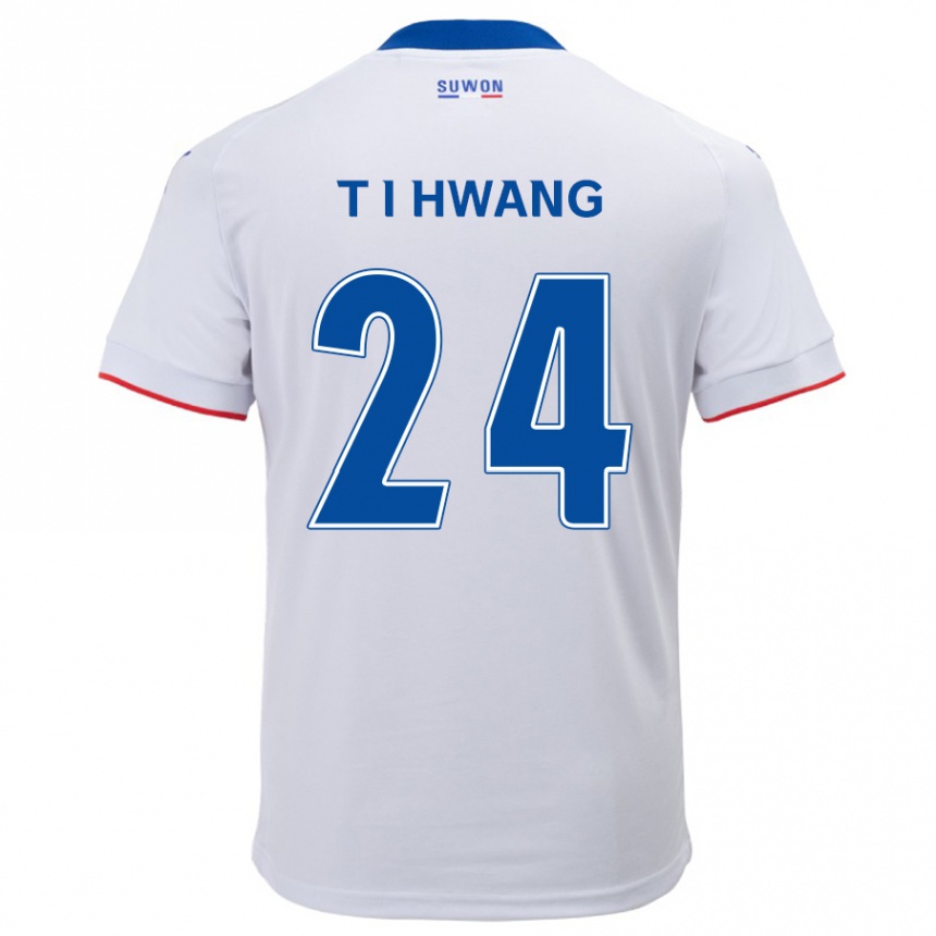 Kids Football In-Taek Hwang #24 White Blue Away Jersey 2024/25 T-Shirt