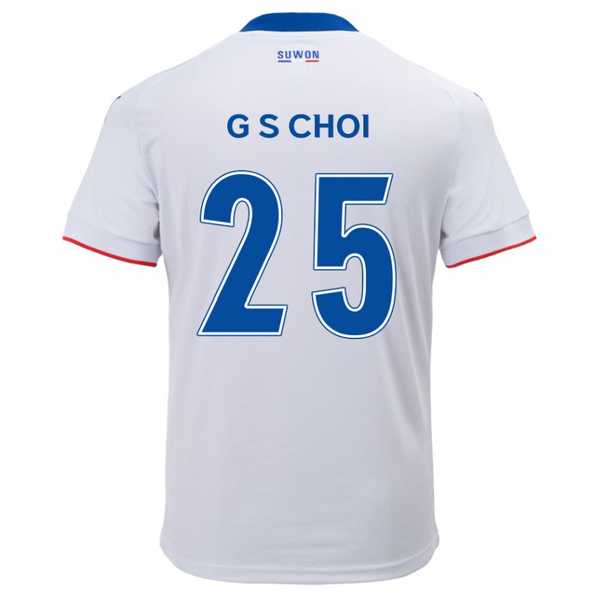 Kids Football Sung-Geun Choi #25 White Blue Away Jersey 2024/25 T-Shirt