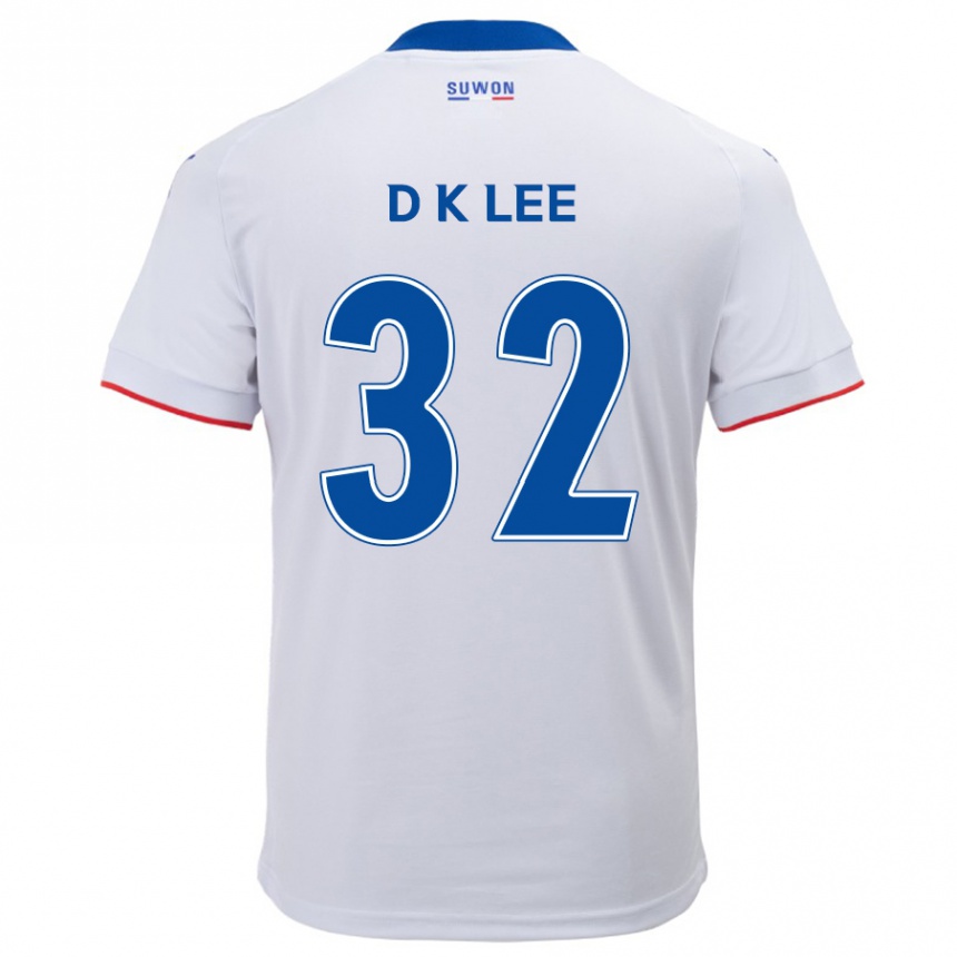 Kids Football Kyu-Dong Lee #32 White Blue Away Jersey 2024/25 T-Shirt