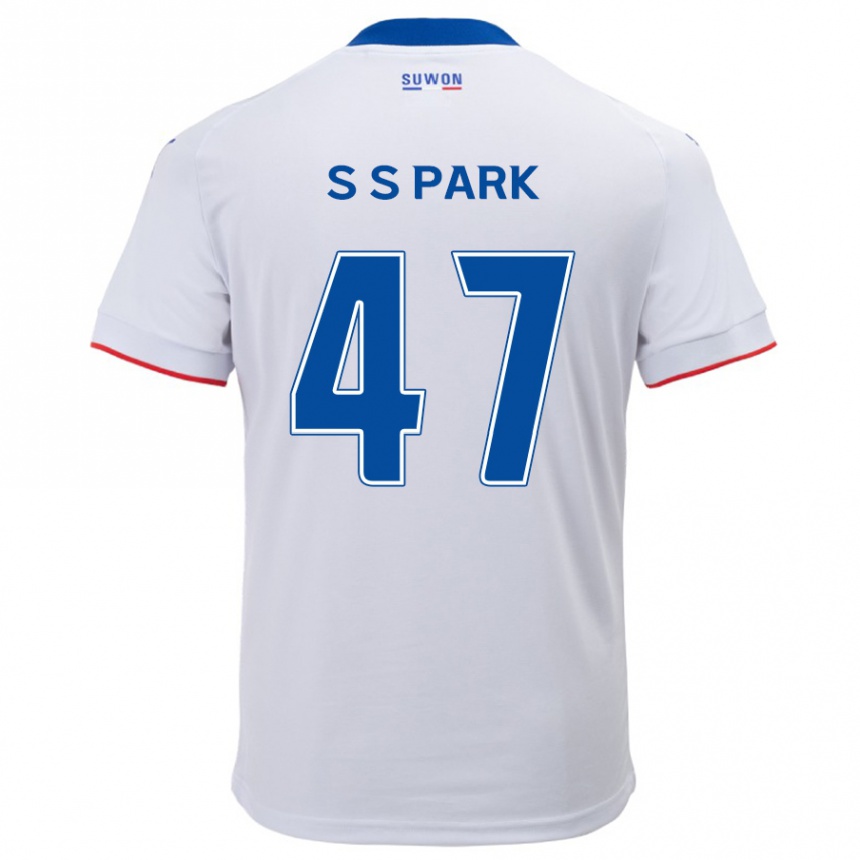 Kids Football Seung-Soo Park #47 White Blue Away Jersey 2024/25 T-Shirt