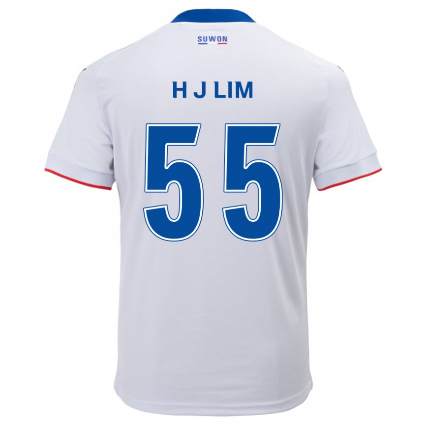 Kids Football Ji-Hoon Lim #55 White Blue Away Jersey 2024/25 T-Shirt