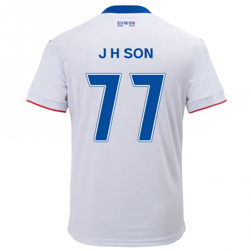 Kids Football Ho-Jun Son #77 White Blue Away Jersey 2024/25 T-Shirt