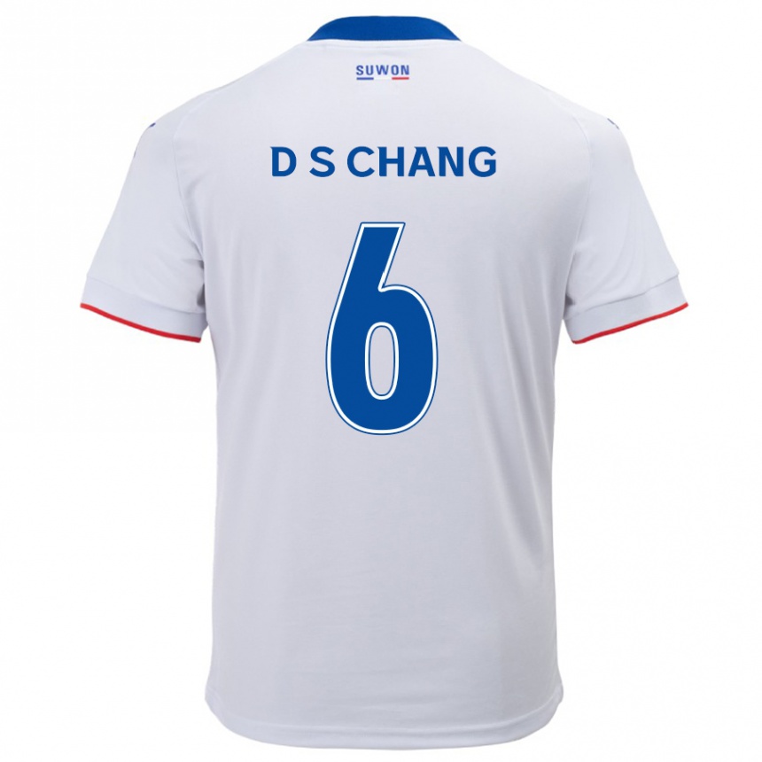 Kids Football Se-Dong Chang #6 White Blue Away Jersey 2024/25 T-Shirt