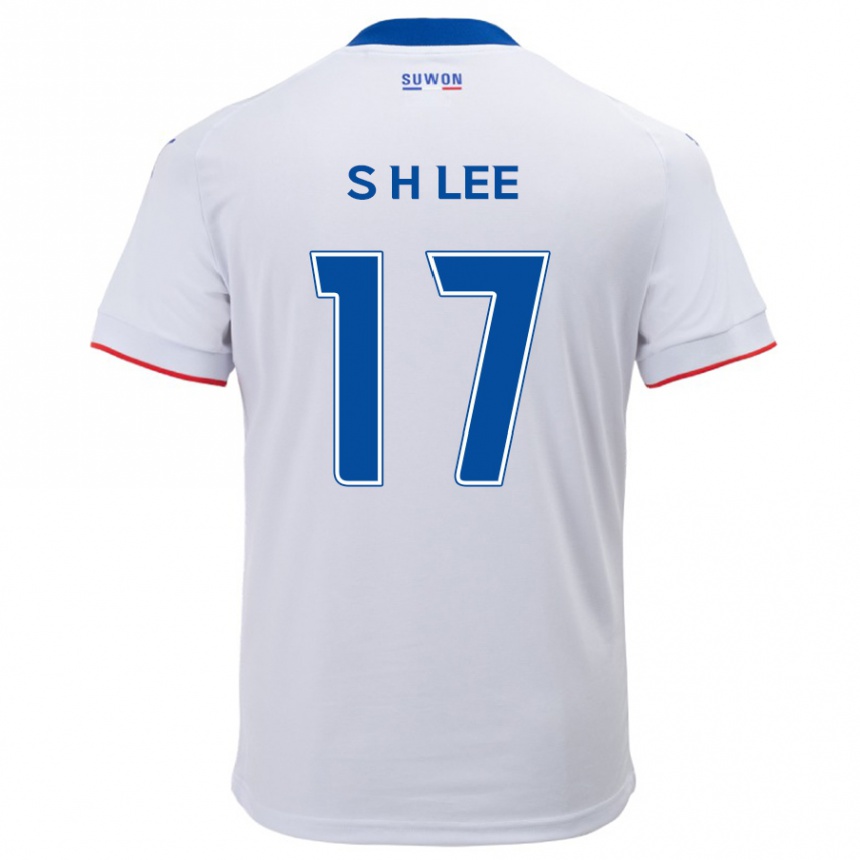 Kids Football Hyun-Seo Lee #17 White Blue Away Jersey 2024/25 T-Shirt