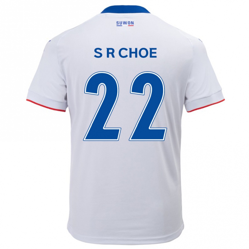 Kids Football Ryun-Seong Choe #22 White Blue Away Jersey 2024/25 T-Shirt