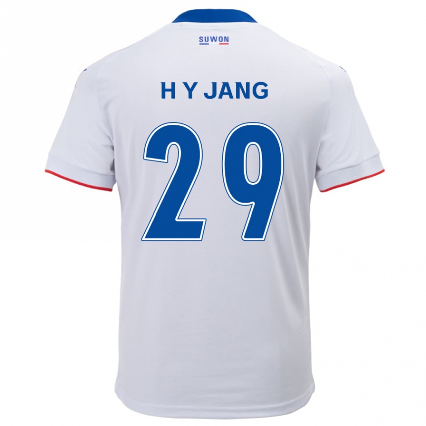 Kids Football Yo-Han Jang #29 White Blue Away Jersey 2024/25 T-Shirt