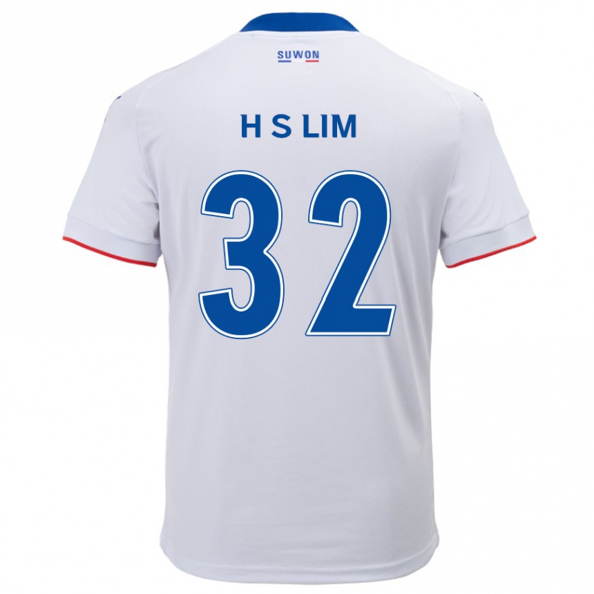 Kids Football Seong-Hyeon Lim #32 White Blue Away Jersey 2024/25 T-Shirt