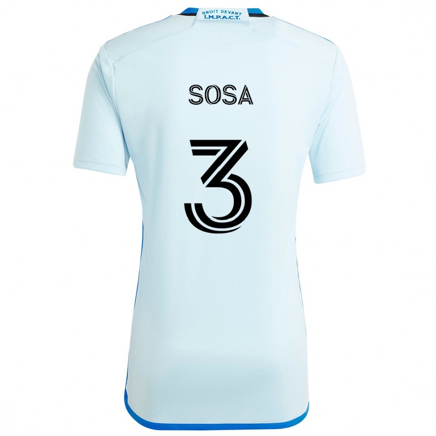 Kids Football Joaquín Sosa #3 Ice Blue Away Jersey 2024/25 T-Shirt