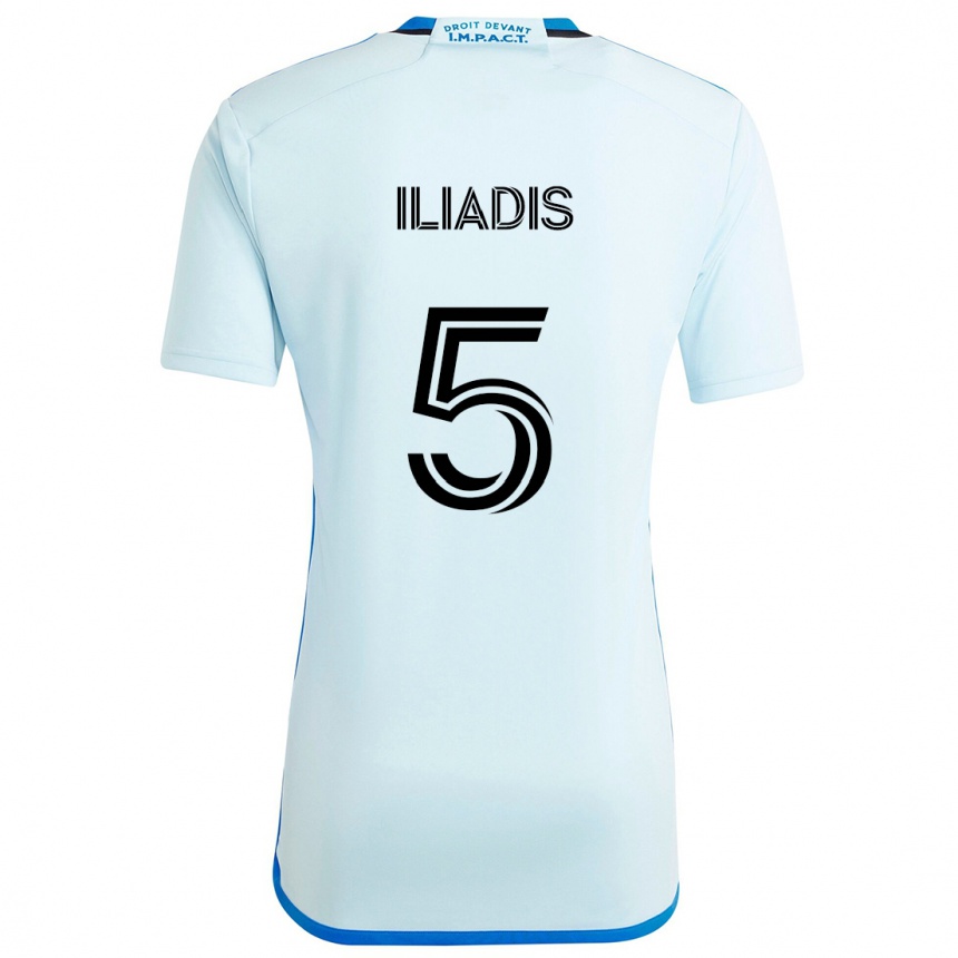 Kids Football Ilias Iliadis #5 Ice Blue Away Jersey 2024/25 T-Shirt