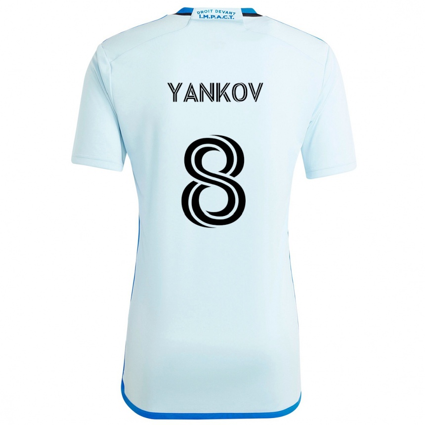 Kids Football Dominik Yankov #8 Ice Blue Away Jersey 2024/25 T-Shirt