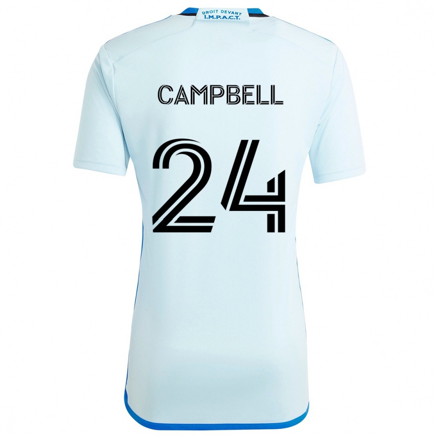 Kids Football George Campbell #24 Ice Blue Away Jersey 2024/25 T-Shirt