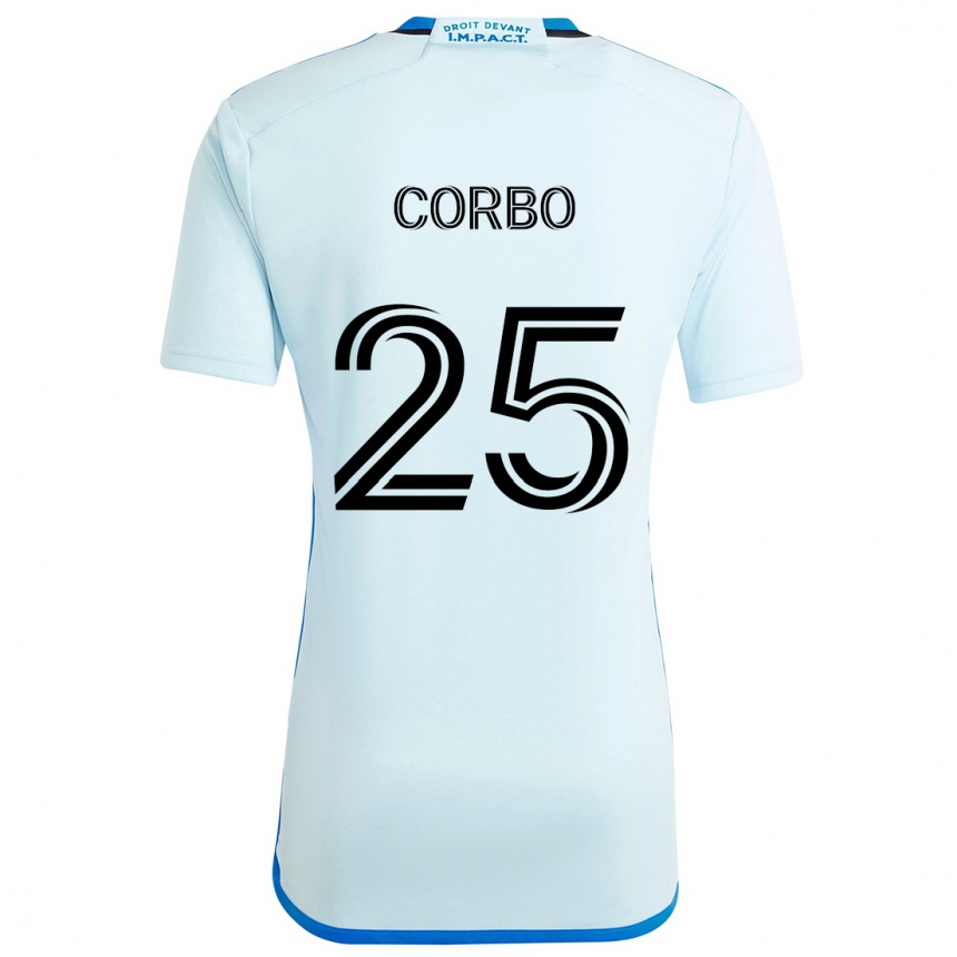 Kids Football Gabriele Corbo #25 Ice Blue Away Jersey 2024/25 T-Shirt