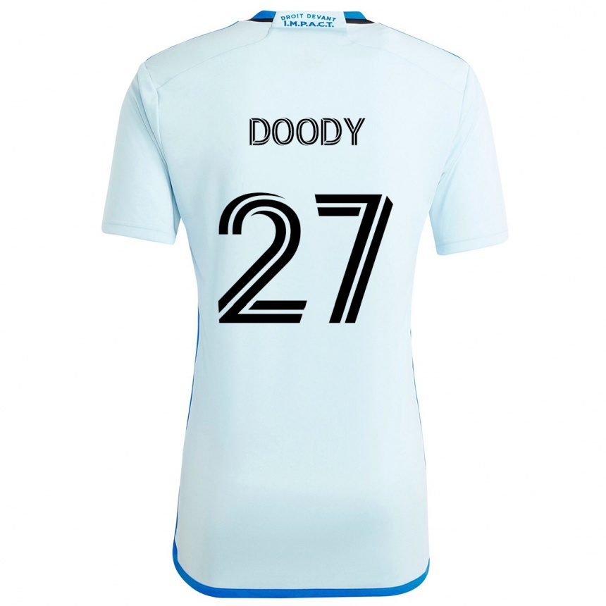 Kids Football Grayson Doody #27 Ice Blue Away Jersey 2024/25 T-Shirt