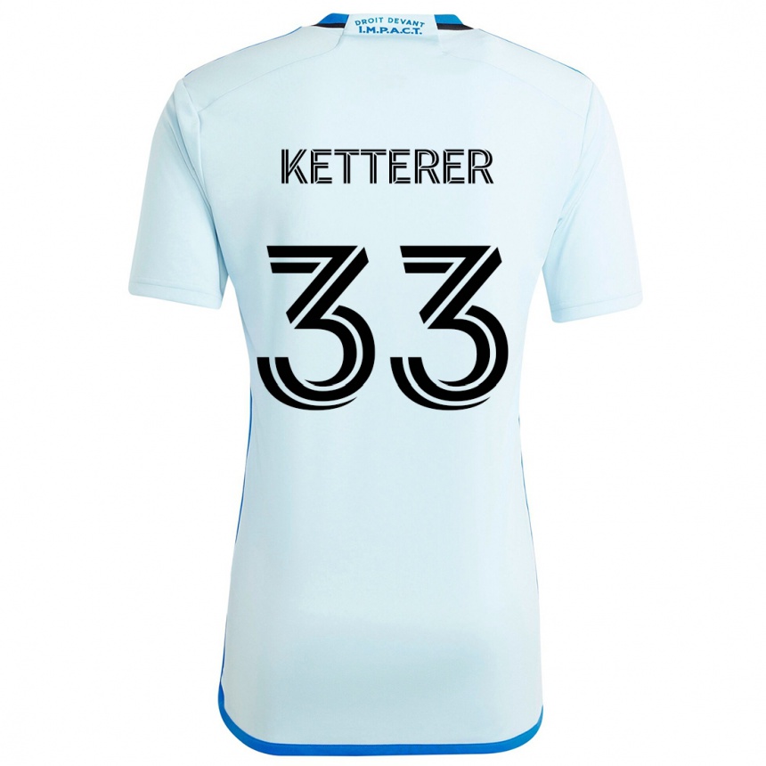 Kids Football Logan Ketterer #33 Ice Blue Away Jersey 2024/25 T-Shirt