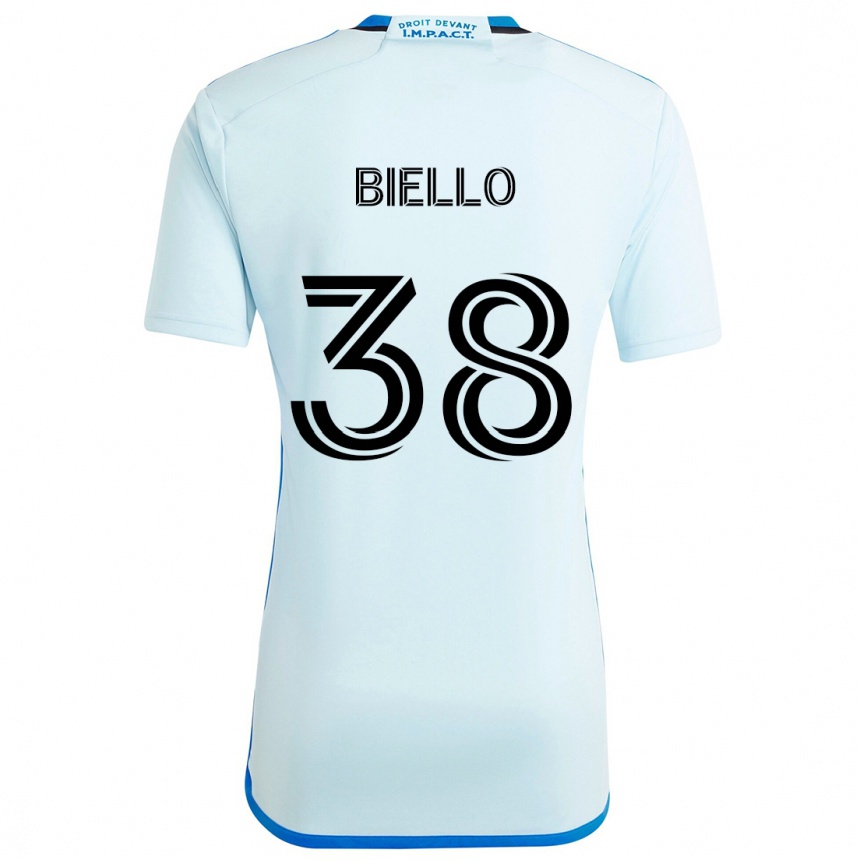 Kids Football Alessandro Biello #38 Ice Blue Away Jersey 2024/25 T-Shirt