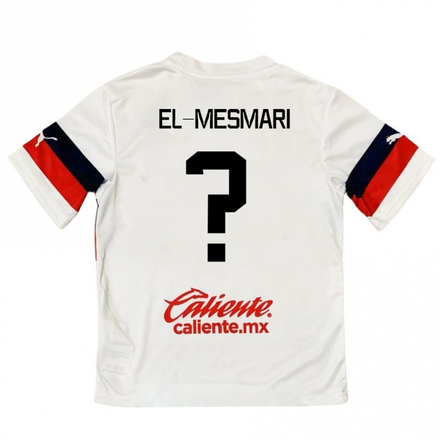 Kids Football Bruce El-Mesmari #0 White Red Away Jersey 2024/25 T-Shirt