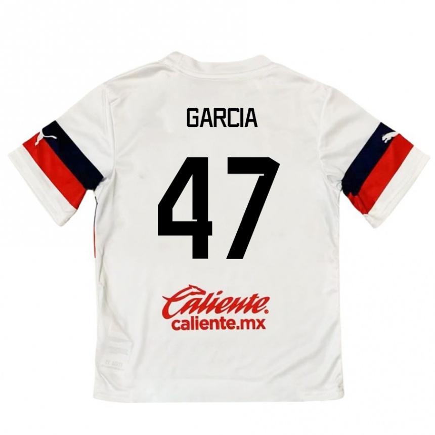 Kids Football Gael García #47 White Red Away Jersey 2024/25 T-Shirt