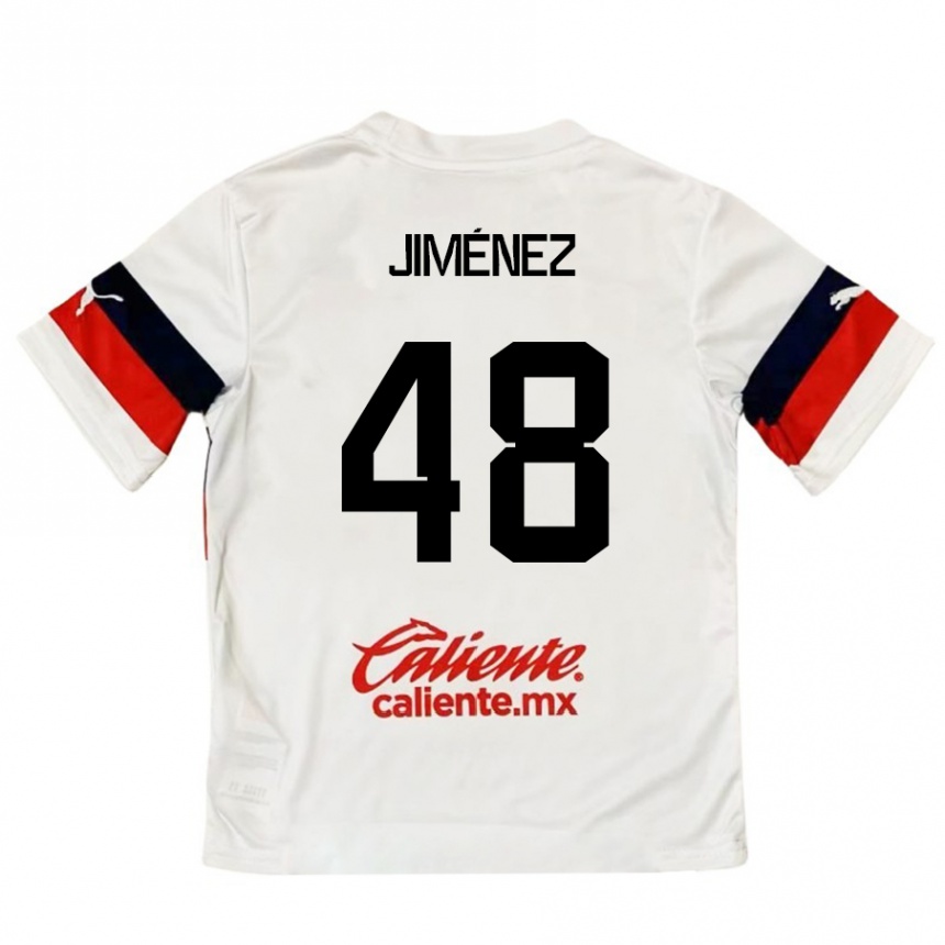 Kids Football Leonardo Jiménez #48 White Red Away Jersey 2024/25 T-Shirt