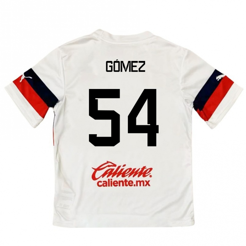 Kids Football Miguel Gómez #54 White Red Away Jersey 2024/25 T-Shirt