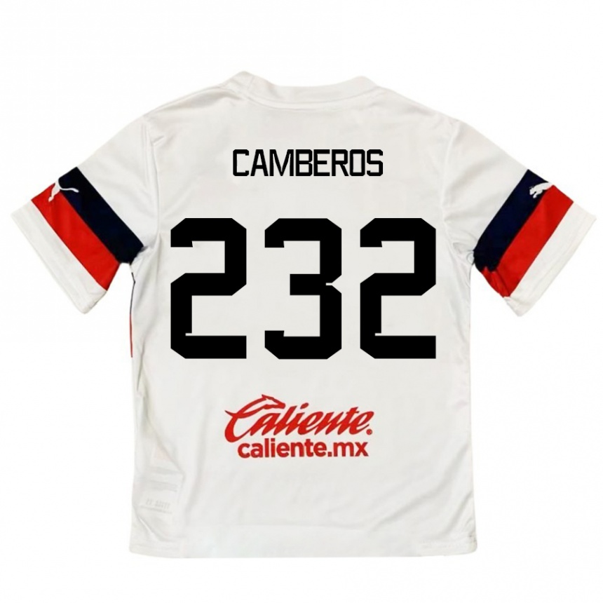 Kids Football Hugo Camberos #232 White Red Away Jersey 2024/25 T-Shirt