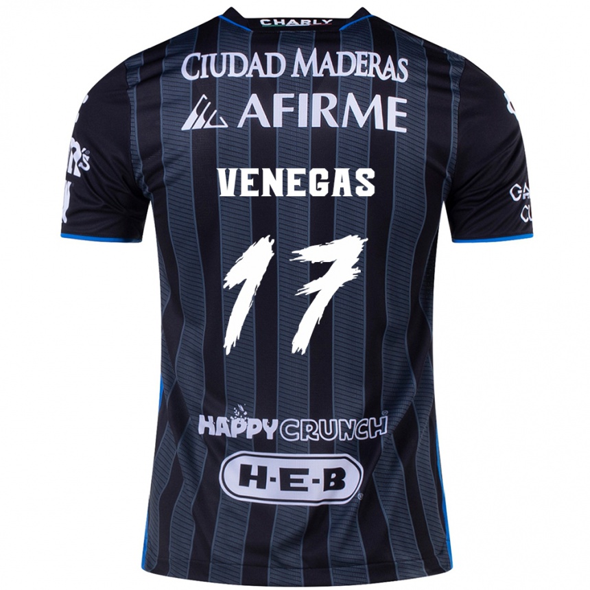 Kids Football Francisco Venegas #17 White Black Away Jersey 2024/25 T-Shirt