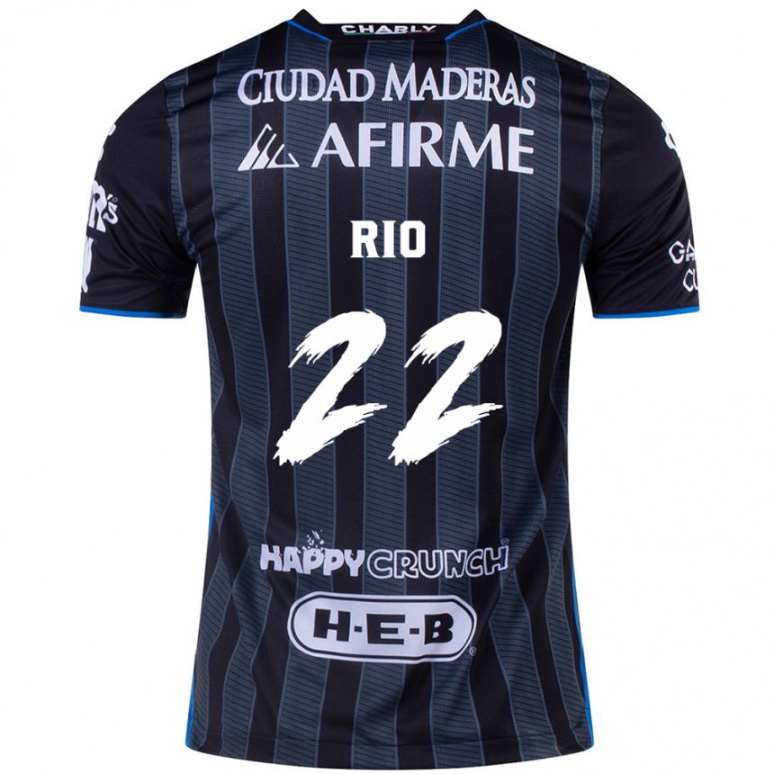 Kids Football Martín Rio #22 White Black Away Jersey 2024/25 T-Shirt