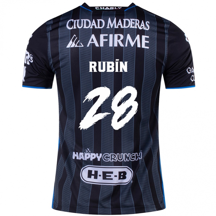 Kids Football Rubio Rubín #28 White Black Away Jersey 2024/25 T-Shirt