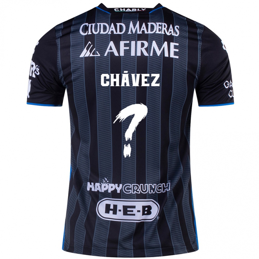 Kids Football Leonardo Chávez #0 White Black Away Jersey 2024/25 T-Shirt