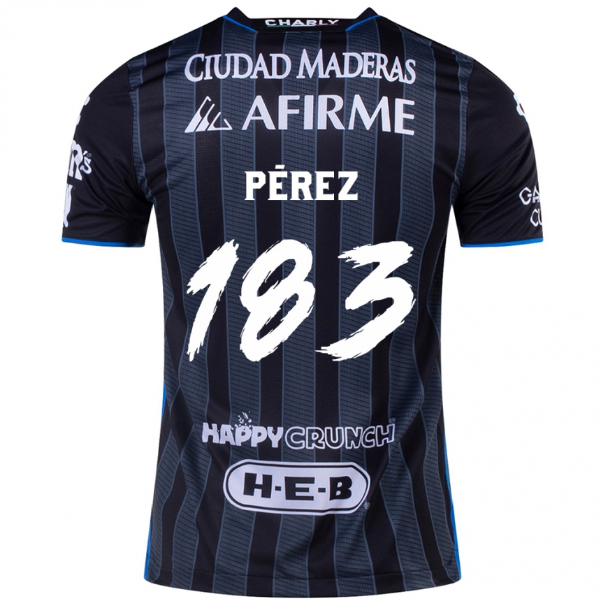 Kids Football Aldahir Pérez #183 White Black Away Jersey 2024/25 T-Shirt