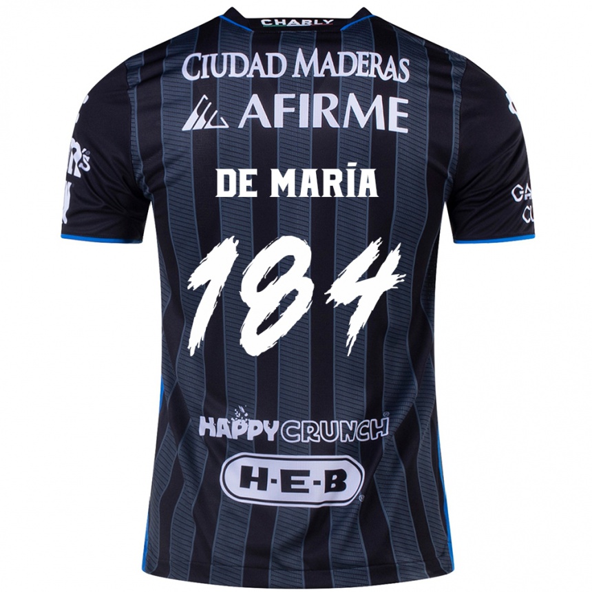 Kids Football Antonio De María Y Campos #184 White Black Away Jersey 2024/25 T-Shirt