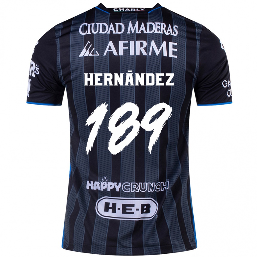 Kids Football Sebastián Hernández #189 White Black Away Jersey 2024/25 T-Shirt