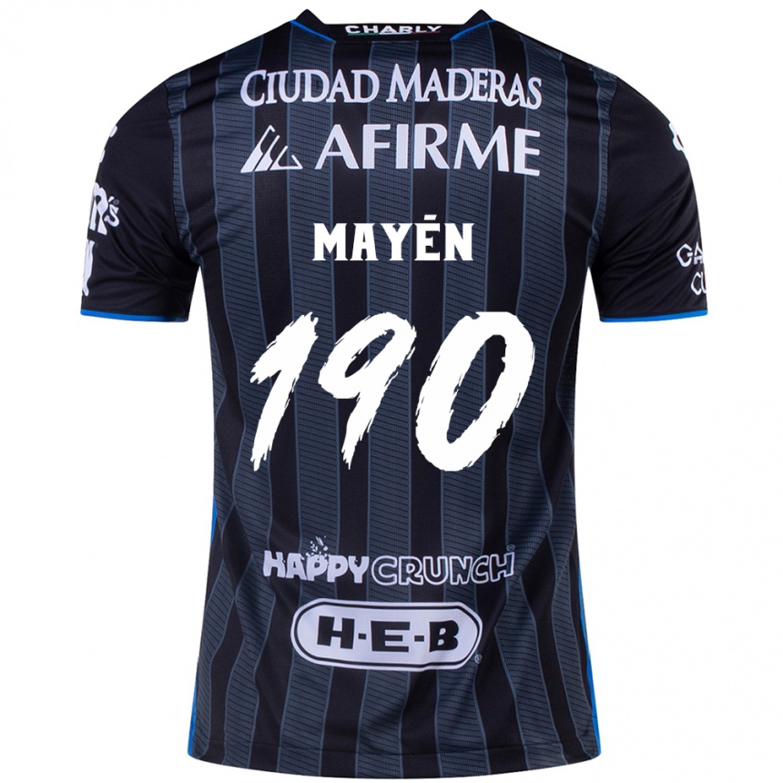 Kids Football Eduardo Mayén #190 White Black Away Jersey 2024/25 T-Shirt