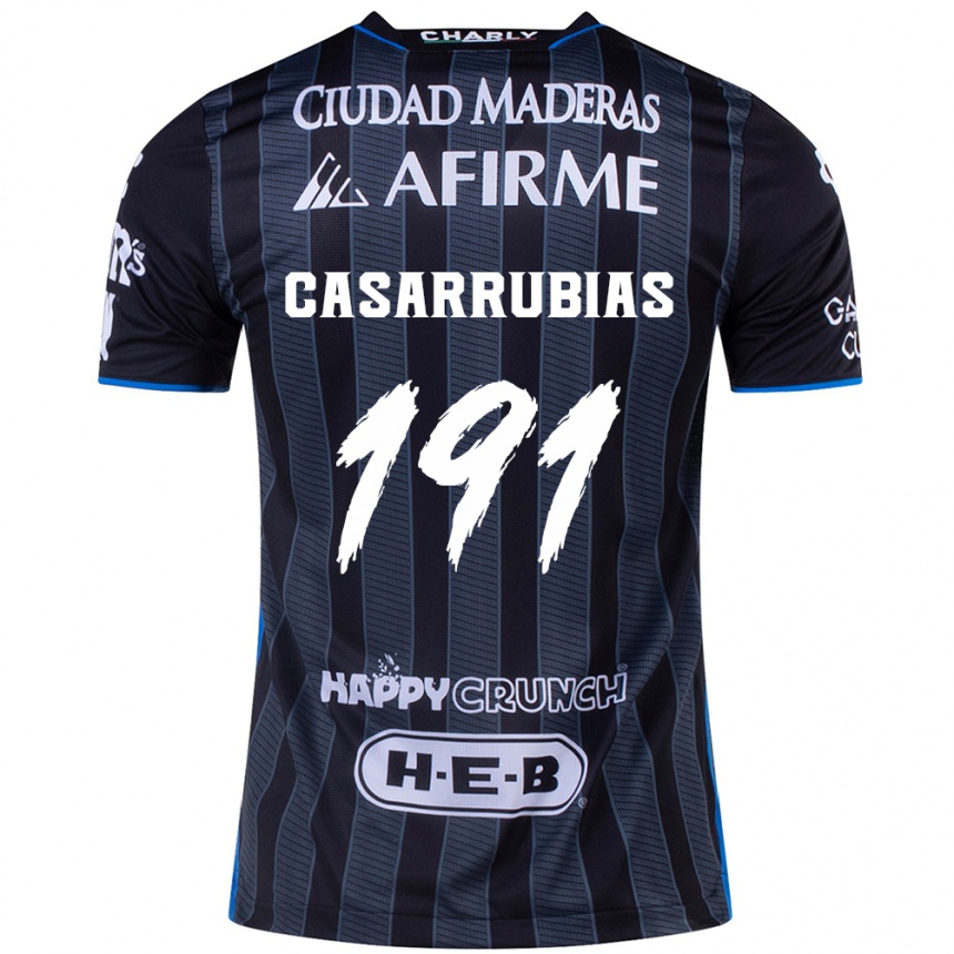 Kids Football Aaron Casarrubias #191 White Black Away Jersey 2024/25 T-Shirt