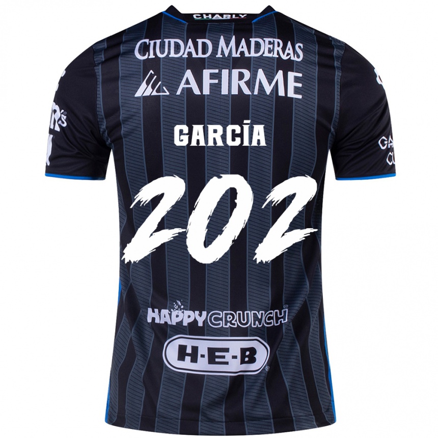 Kids Football Diego García #202 White Black Away Jersey 2024/25 T-Shirt