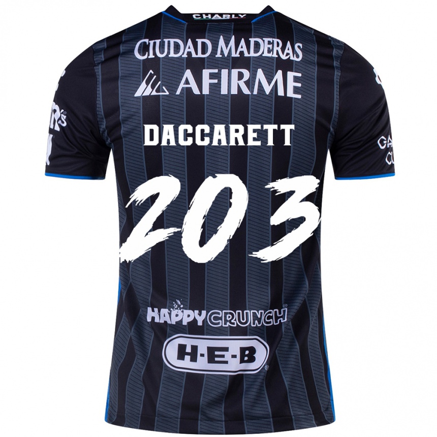 Kids Football Juan Daccarett #203 White Black Away Jersey 2024/25 T-Shirt