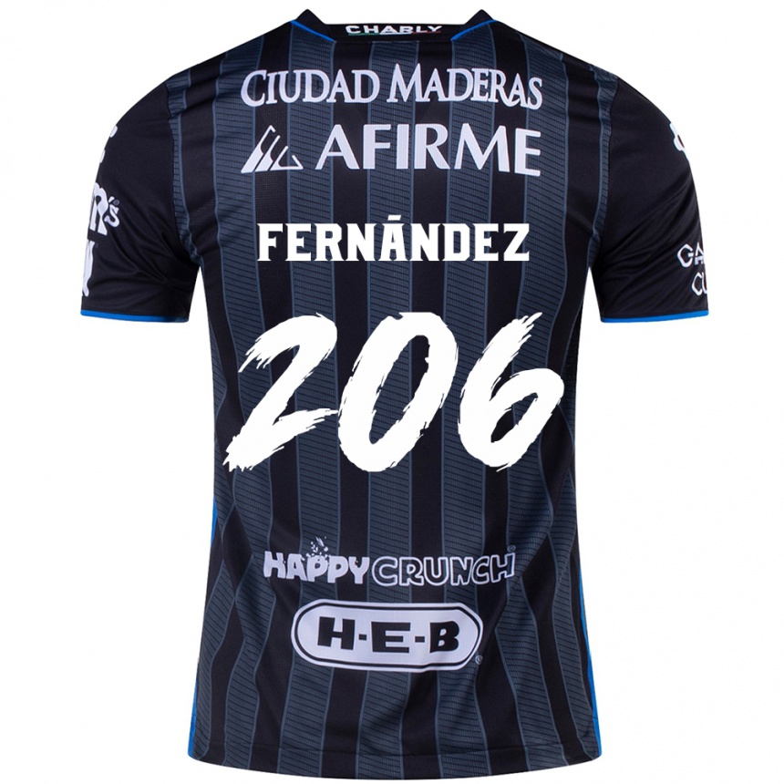 Kids Football Erik Fernández #206 White Black Away Jersey 2024/25 T-Shirt